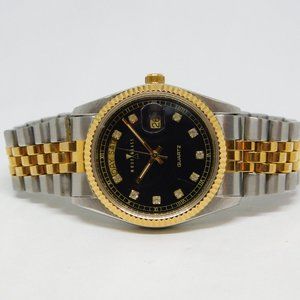 Hour Glass Two Tone Quartz Analog Men's Fashion Watch